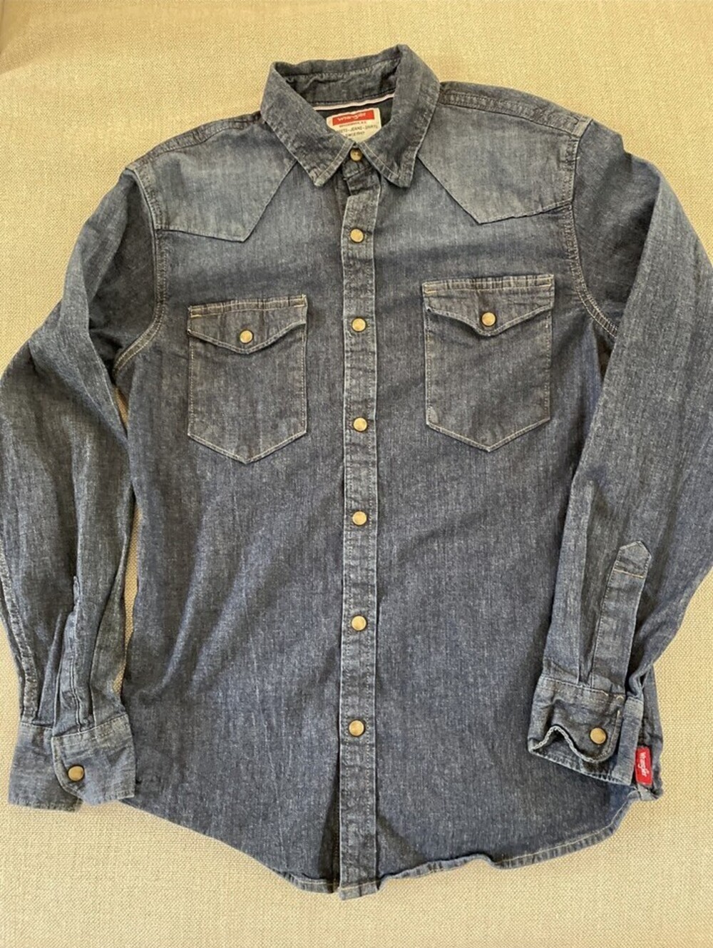 WRANGLER Jean Indigo Denim Snap Shirt /P Western S